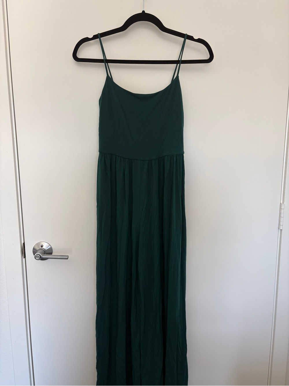 Aritzia Deep Green Spaghetti Strap Jumpsuit